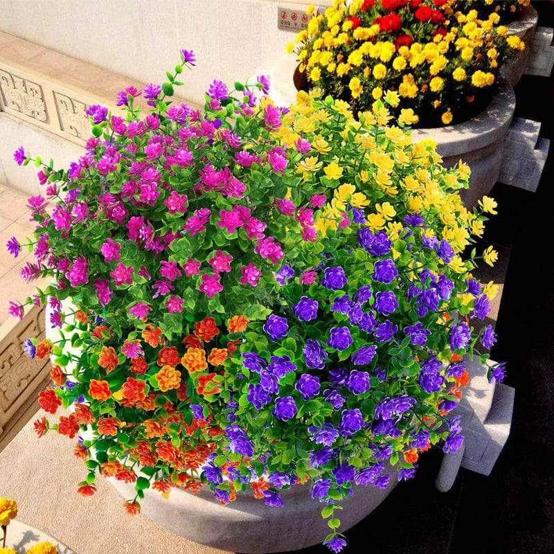 ArtBloom 6 Bundles Outdoor Artificial Flowers UV Resistant Fake Boxwood Plants, Faux Plastic for Indoor Outside Hanging Plants Garden Porch Window Box Home Wedding Farmhouse Decor (Milk Green) - Image 4